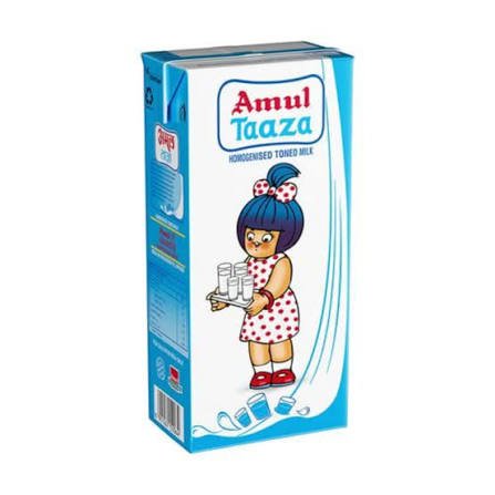 Amul Taaza Homogenised Toned Milk 1Itr