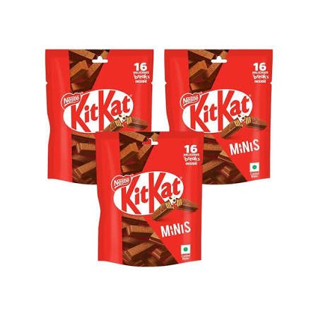 Nestle KitKat Minis Choco Coated Wafer Chocolate Pack - Pack of 3