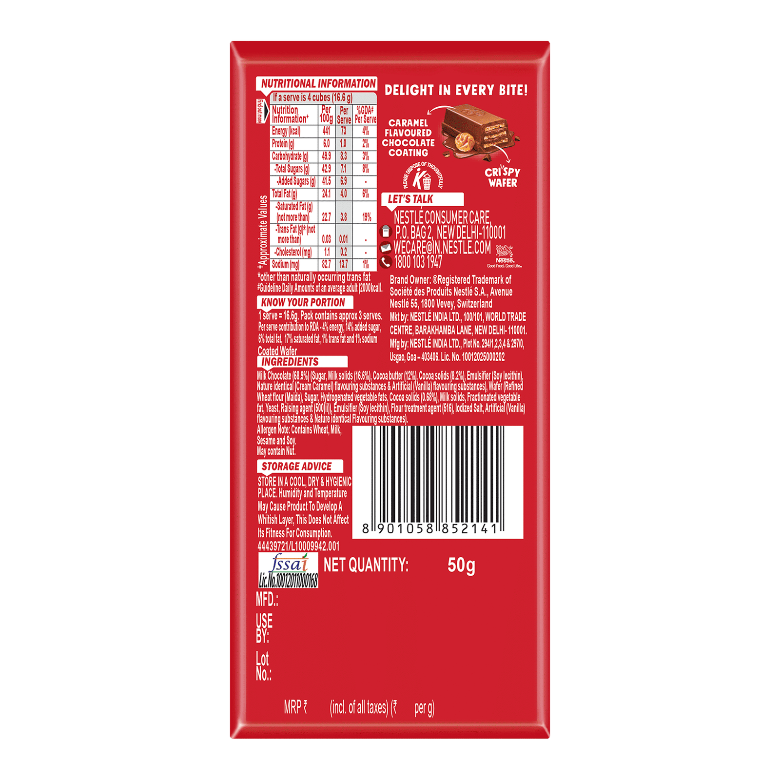 Nestle KitKat Delights Rice Wafer Bar 150 g