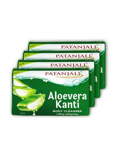 Patanjali Aloe Vera Kanti Body Cleanser Soap – Pack of 4 (150 g × 4)