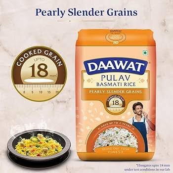 Daawat Pulav Basmati Rice ( Extra Long Grain ) 1kg