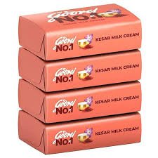 Godrej No.1 Kesar & Milk Cream Bath Soap – Buy 3 Get 1 Free (4 × 150 g)