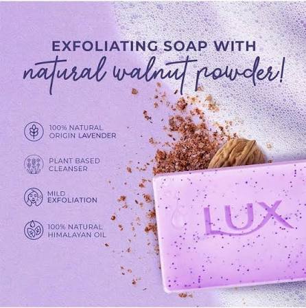 Lux Lavender & Vitamin C Exfoliating Soap – 5 × 125 g