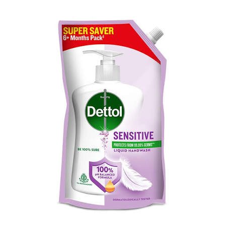 Dettol pH-Balanced Sensitive Hand Wash (Refill) – Pack of 2 (2 × 675 ml)
